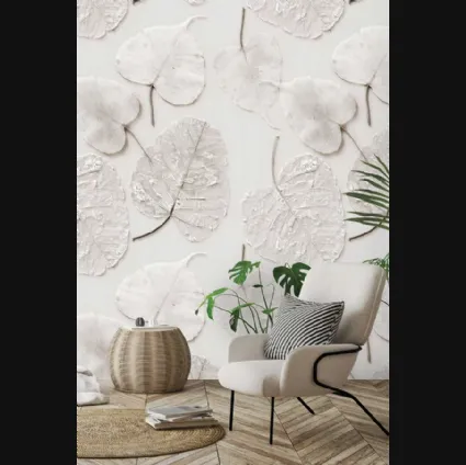 Carta da parati Decoupage di Foglie CP0110 con effetto tridimensionale di Pintdecor