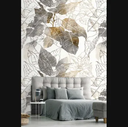 Carta da parati con grandi foglie Cromie Autunnali CP0100 di Pintdecor