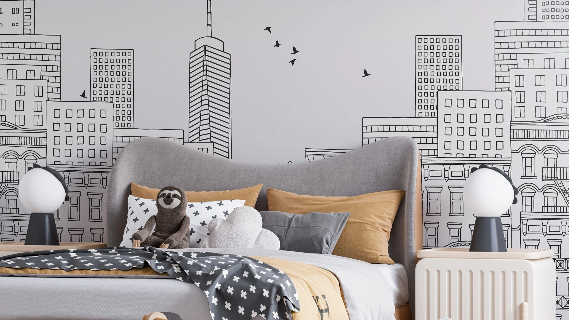 Carta da parati View of the City di Pintdecor