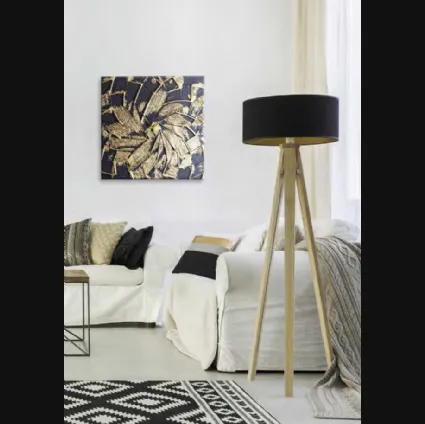 Orologio quadrato da muro Black and Gold di Pintdecor