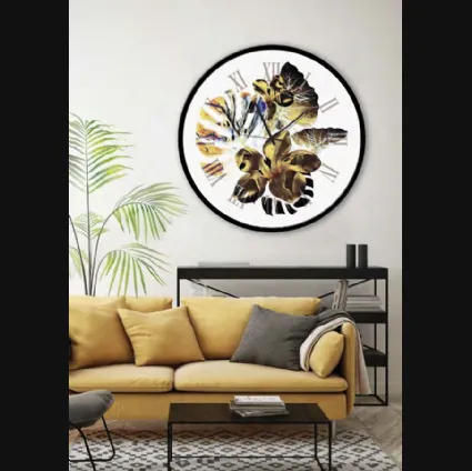 Orologio tondo da muro Lancette sul Fiore di Pintdecor
