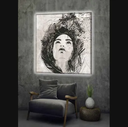Pannello decorativo luminoso Tratti di Viso di Pintdecor