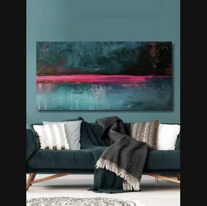 Quadro astratto Linea Fucsia di Pintdecor