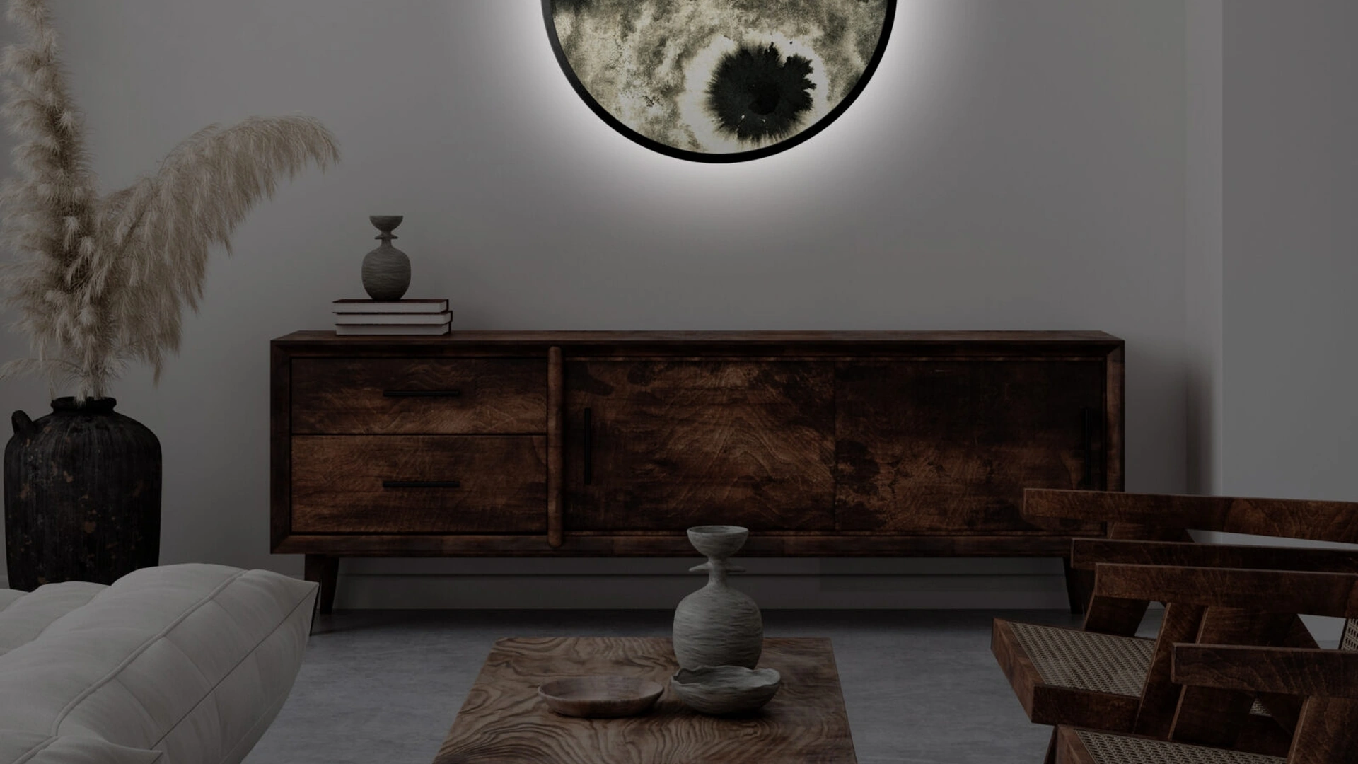 Quadro tondo luminoso 01 di Pintdecor