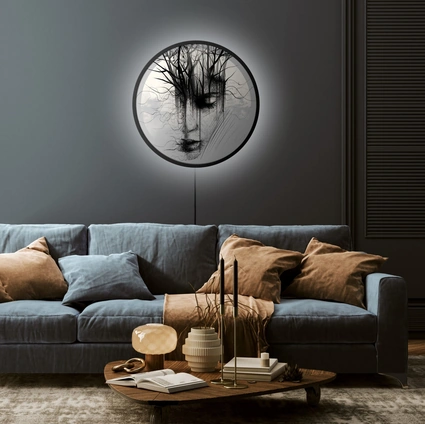 Quadro tondo luminoso 02 di Pintdecor