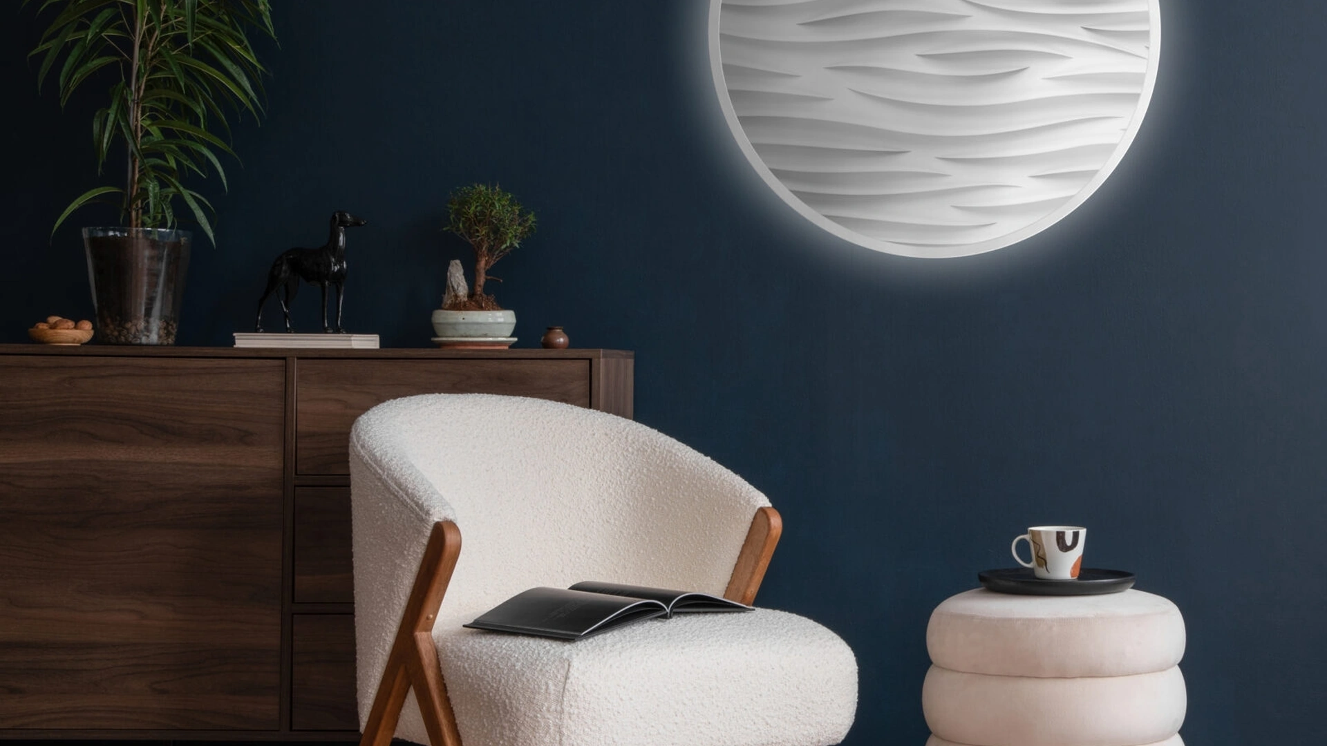 Quadro tondo luminoso 02 di Pintdecor