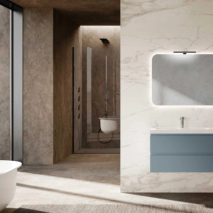 Mobile da Bagno sospeso Block System Square Evo C37 di Baxar