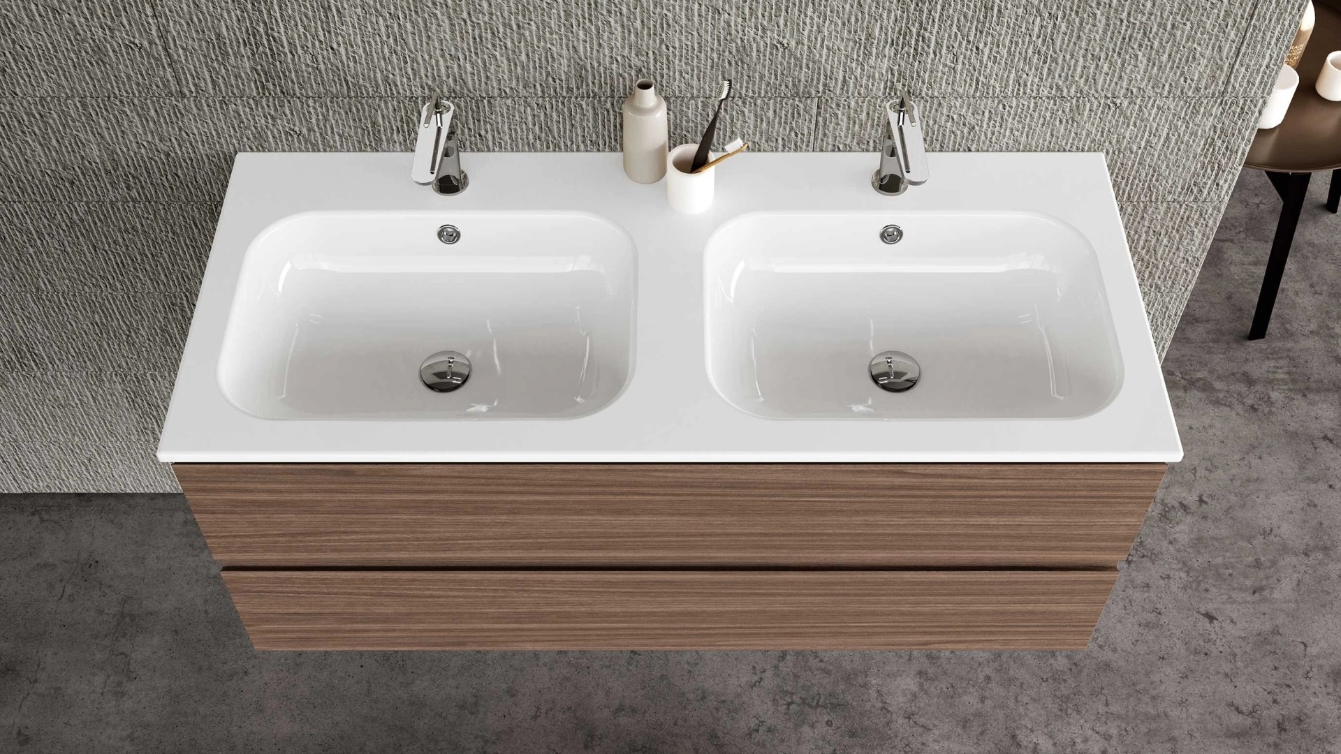 Mobile da Bagno sospeso Block System Syntesi C33 di Baxar