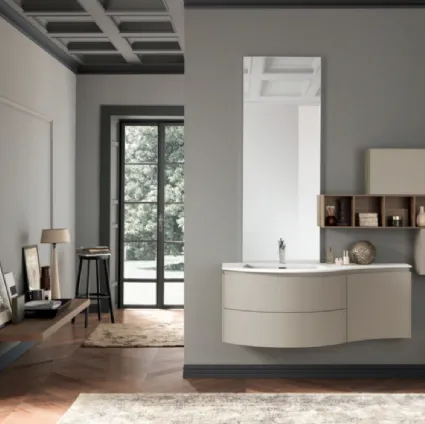 Mobile da Bagno sospeso M2 System C217 in laccato Cenere opaco di Baxar