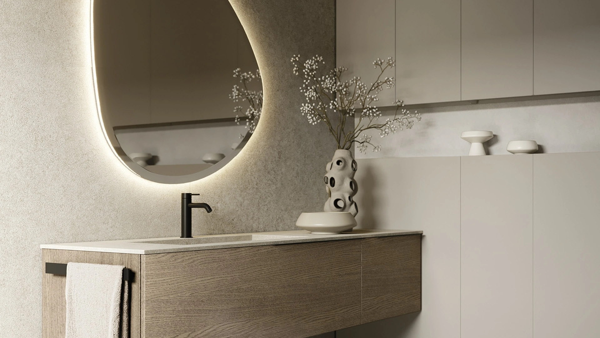 Mobile da Bagno sospeso Sky Liscio 35 di Arbi