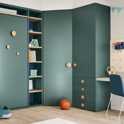 Cameretta componibile Kids space 28 in melaminico di Nidi