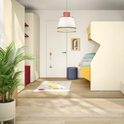 Cameretta con letti a castello Kids space 30 in melaminico di Nidi