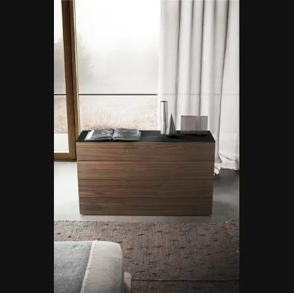 Comò Spazio in legno con 4 cassetti di Pianca