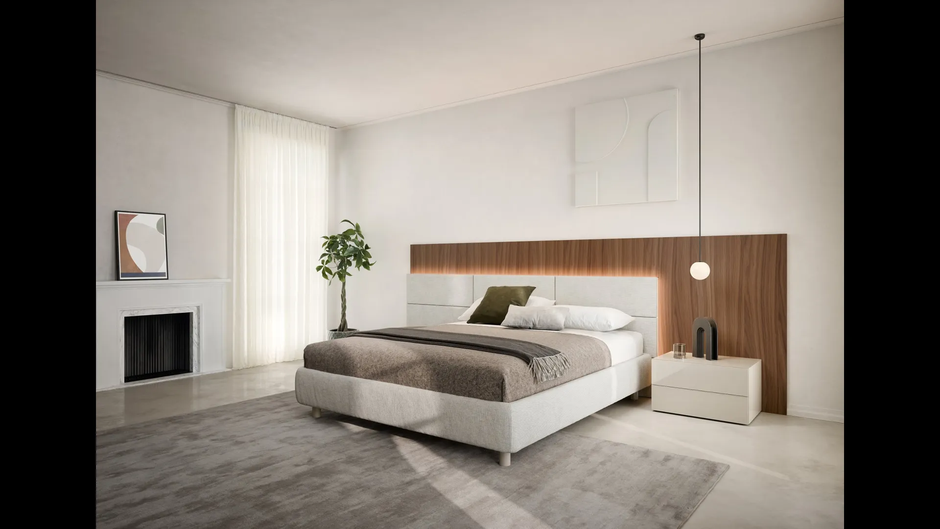 Comodino in laccato lucido Easy System di Novamobili