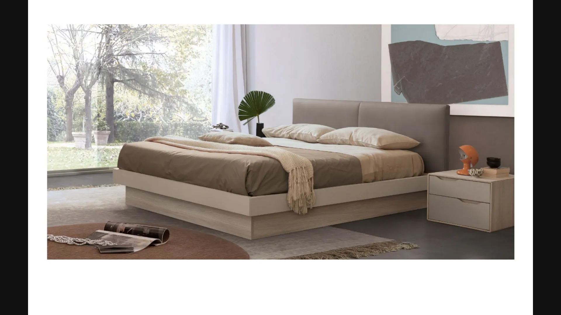 Comodino in laccato opaco creta e struttura in finitura olmo light Time 2 di S75