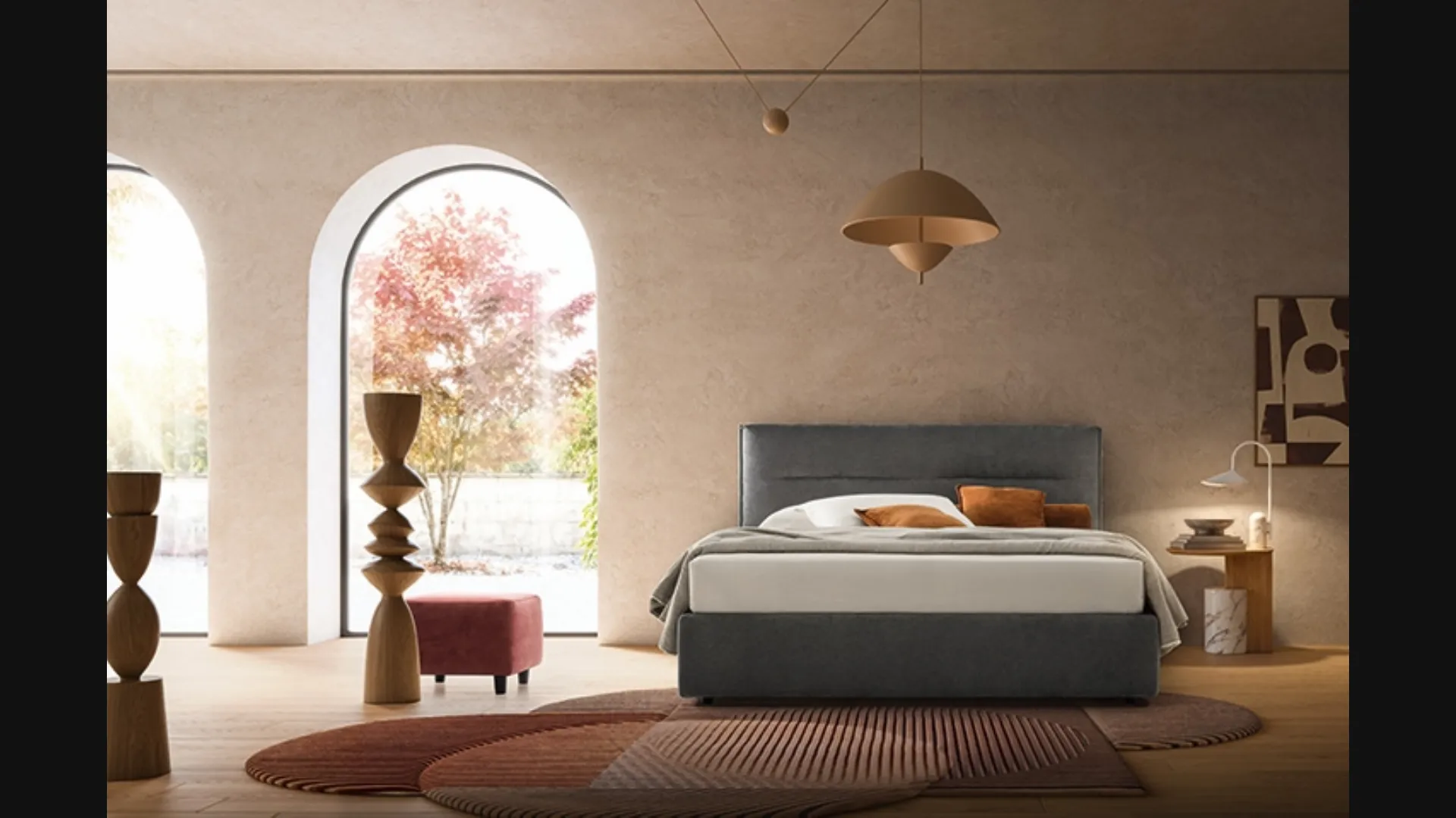 Letto Atlas in tessuto imbottito di Ennerev