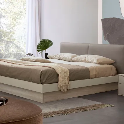 Letto con testiera in ecopelle imbottita Double di S75