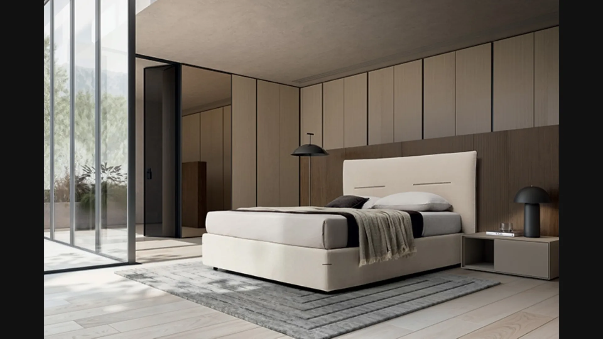 Letto Horizon in tessuto imbottito di Ennerev