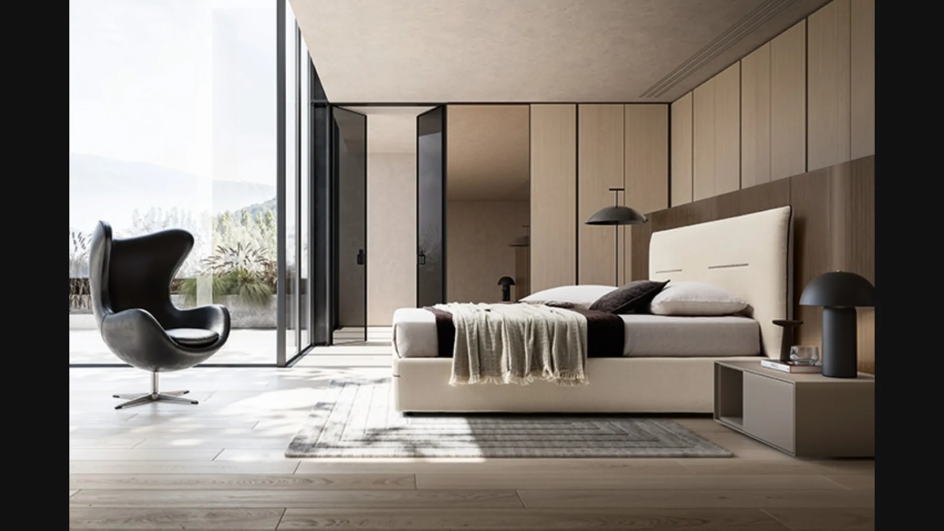 Letto Horizon in tessuto imbottito di Ennerev
