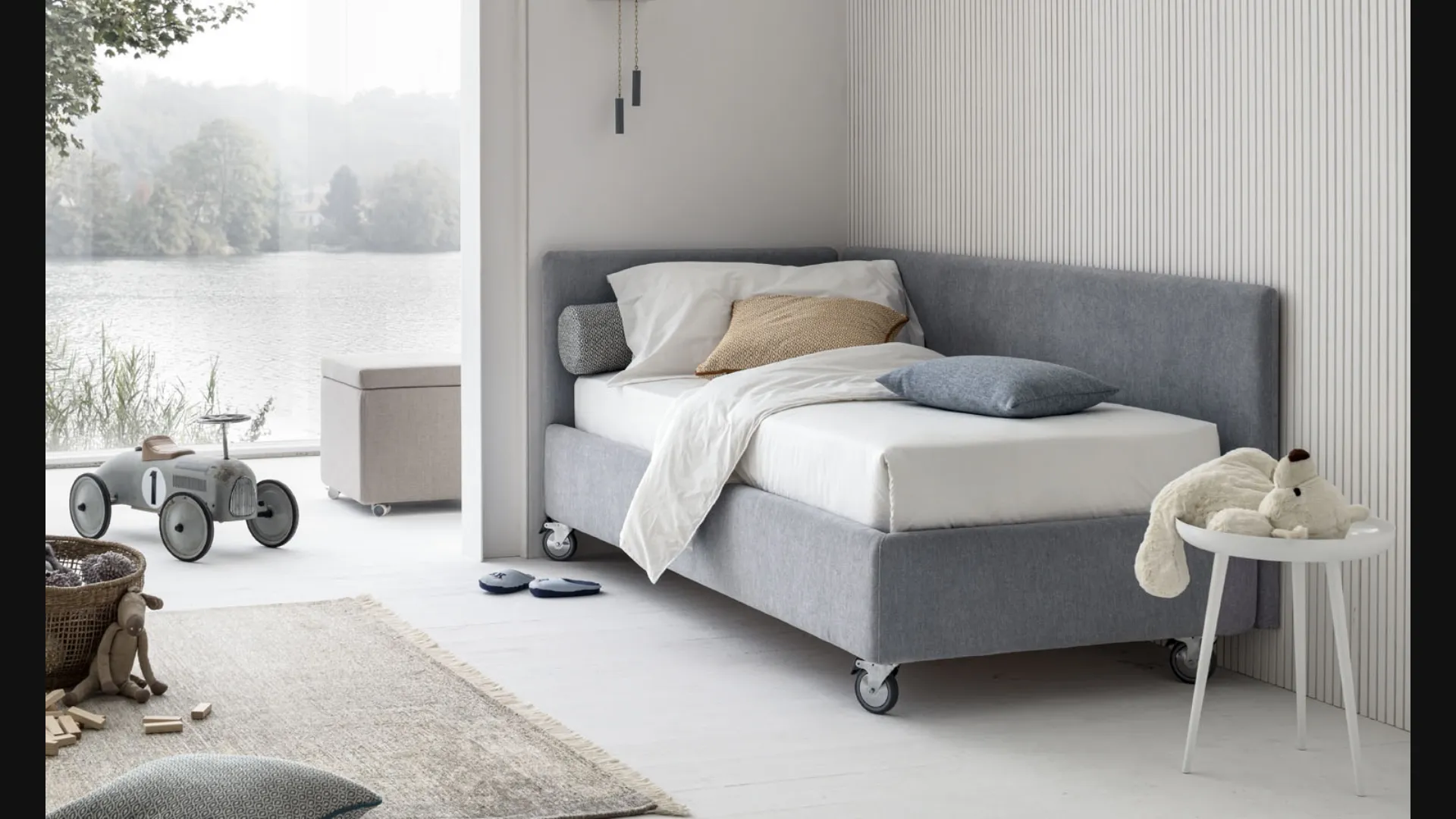 Day Bed Singolo in tessuto con contenitore  Joy Essenziale di V&Nice