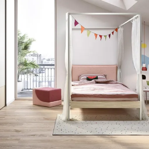 Letto singolo con box contenitore Santorini di Target Point