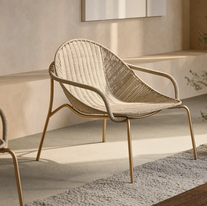 Poltrona Nuvola Indoor in carta Kraft Naturale e metallo di Pianca