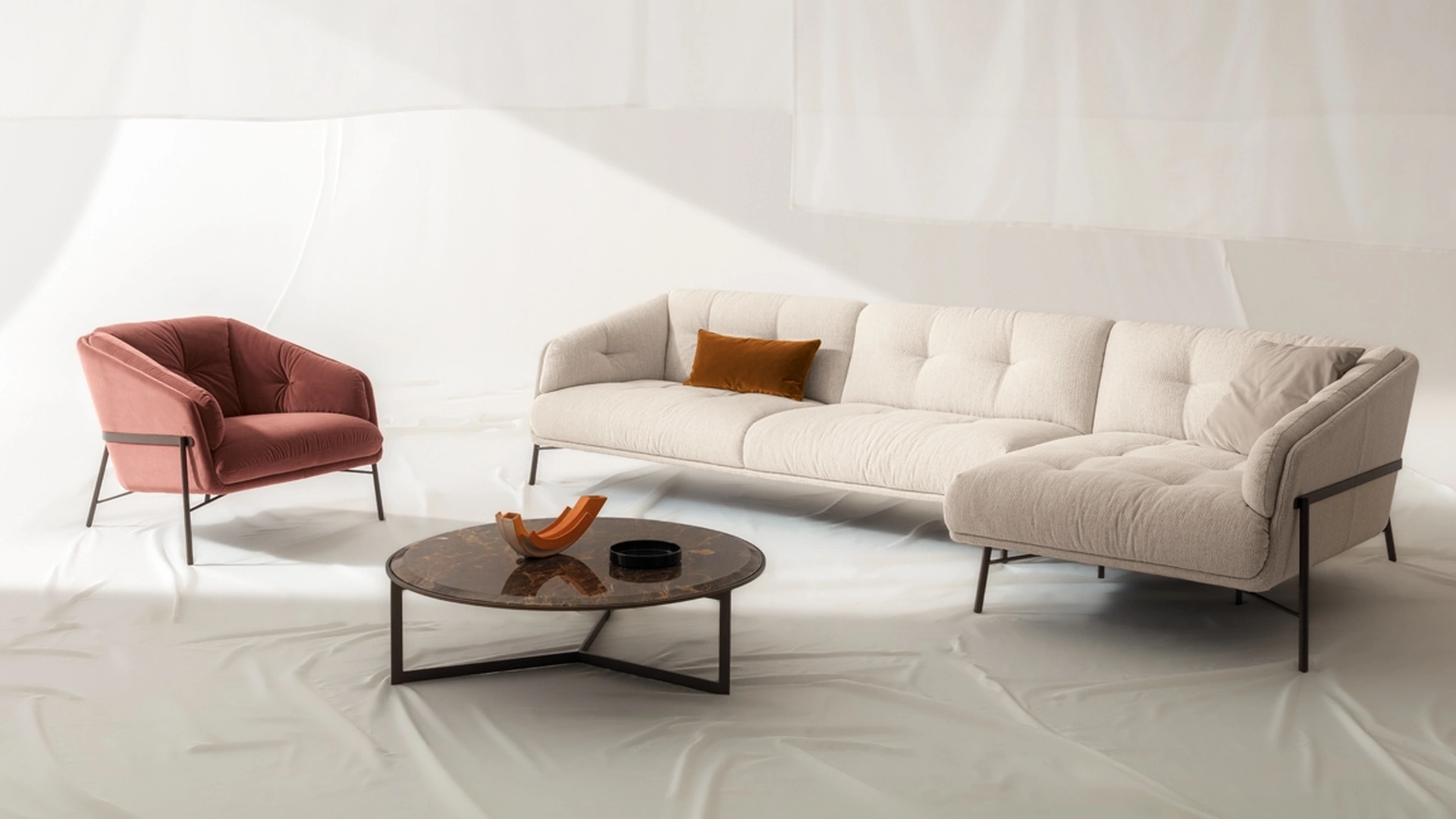 Divano con penisola Charme di Nicoline