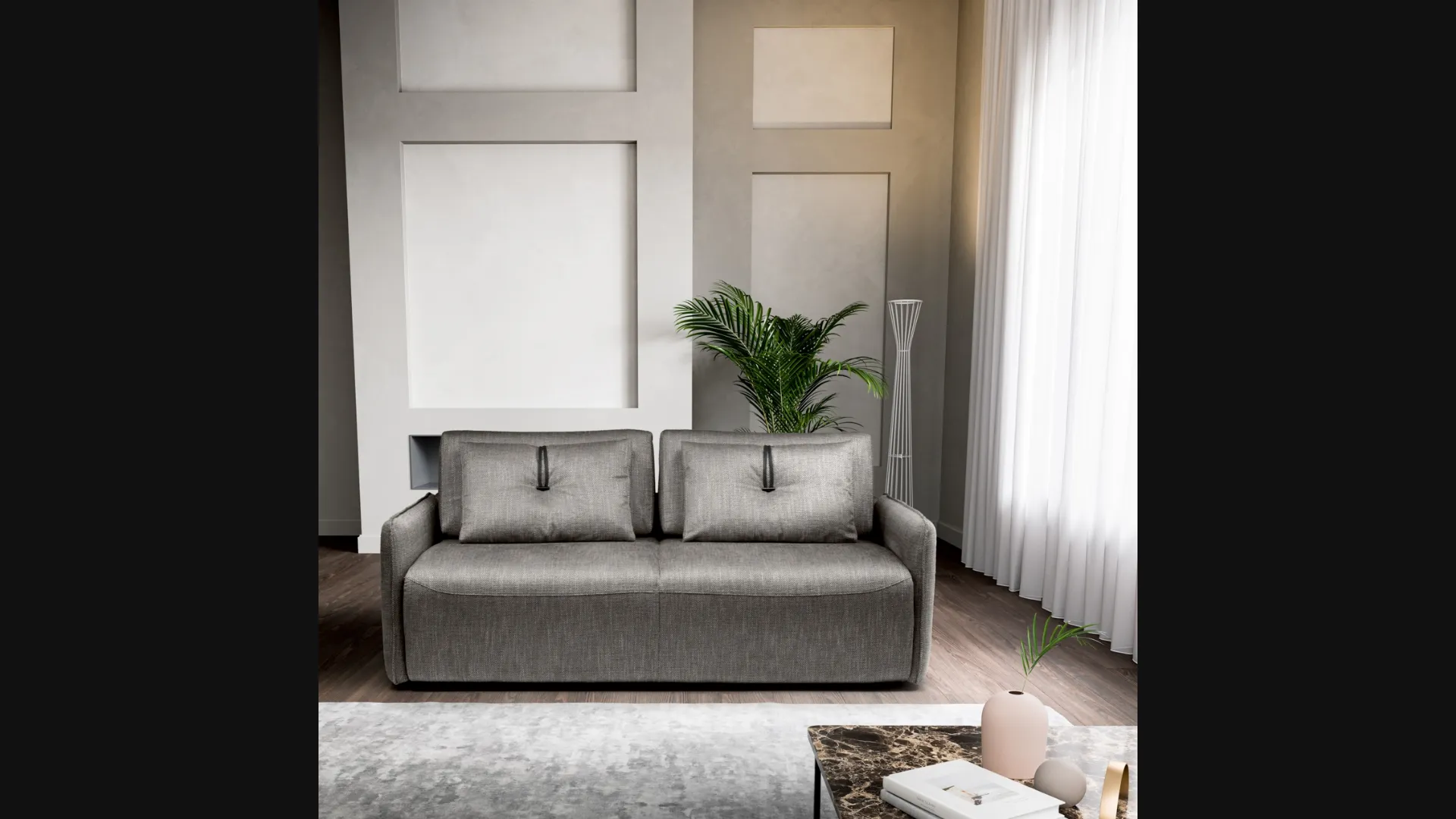 Divano letto dalla linea elegante con cuscinetti lombari Taylor di Nicoline