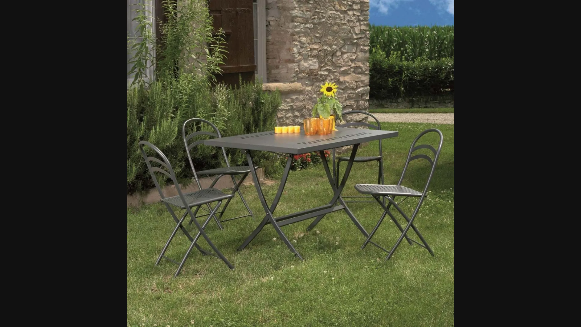 Tavolo da giardino Folding Table in acciaio zincato di La Seggiola